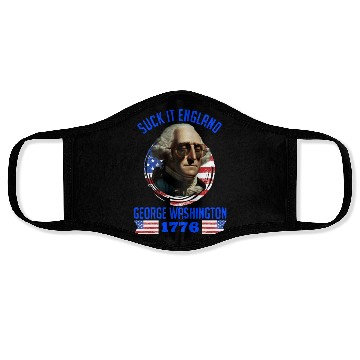 Discover George Washington 1776 Suck it England USA Face Masks