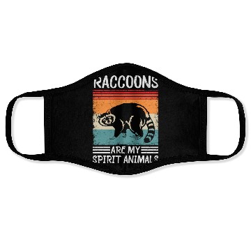 Discover Raccoon Lover My spirit Animal Is A Racoon Retro Face Masks