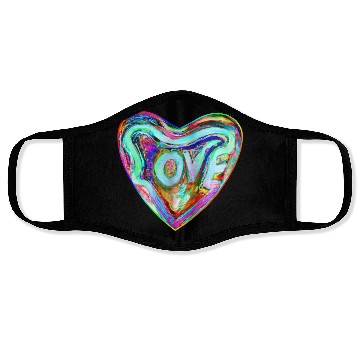 Discover Psychedelic Pride Rainbow Love Heart Face Masks