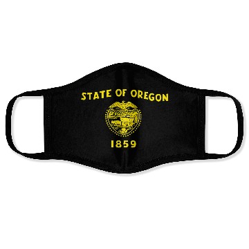 Discover Blue Oregon Flag State Usa Face Masks