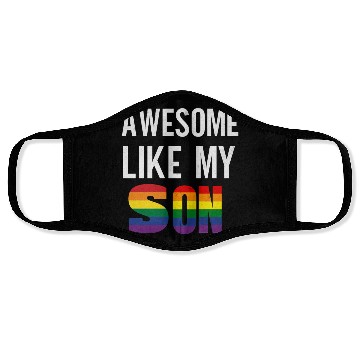 Discover Awesome Like My Son Pride Rainbow flag Face Masks