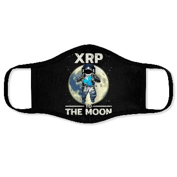 Discover XRP Cryptocurrency-Crypto Astronaut-TO THE MOON Face Masks