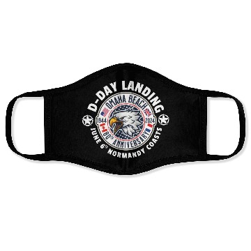 Discover Omaha beach 80th anniversary Face Masks