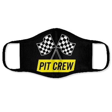 Discover Yellow Italic Pit Crew For Racing Party Costume Face Masks