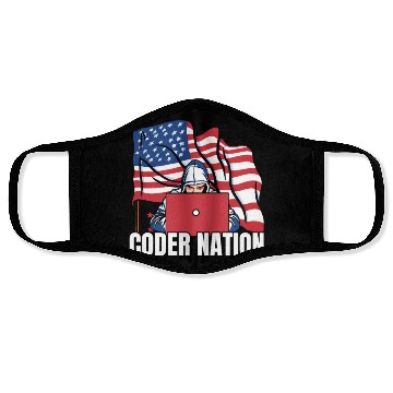 Discover Programmer Coder Us Flag Programming Coding Face Masks
