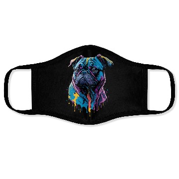 Discover Neon Pug Dog Face Masks