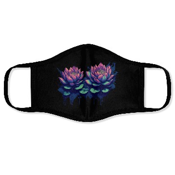 Discover Neon Lotus Flowers Face Masks