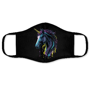 Discover Neon Splash Unicorn Face Masks