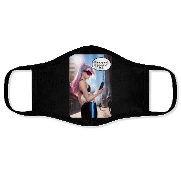 Discover Cyberpunk Waifu Influencer Design 7 Face Masks