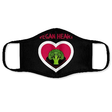 Discover Vegan heart, broccoli heart Face Masks