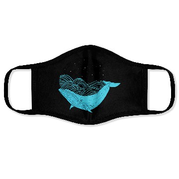 Discover Humpback Whale Midnight Space Whale Face Masks