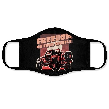 Discover Freedom on four wheels Face Masks