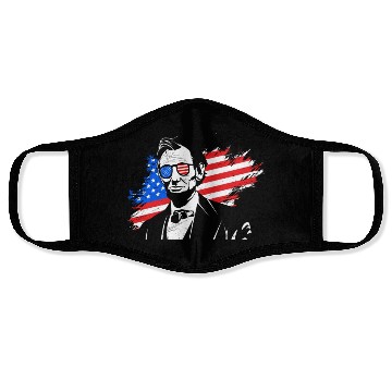 Discover Merica Lincoln President Independence Day Party Face Masks
