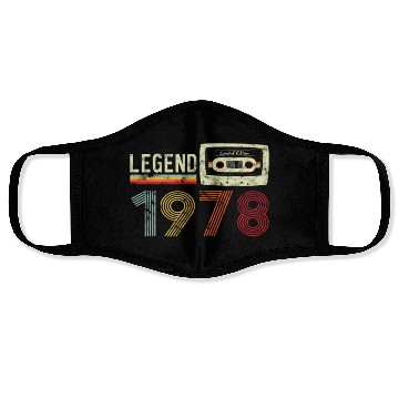 Discover 1978 Geburtstag Vintage Cassette Face Masks