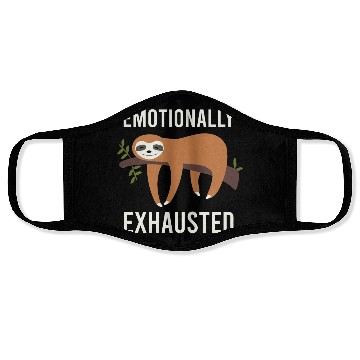 Discover Cute Animals Sloth Emotional Exhausted Gift Idea Face Masks