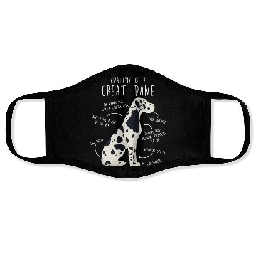 Discover Harlequin Great Dane Dog Anatomy Face Masks