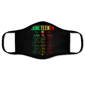 Discover Juneteenth 1865 Juneteenth African American June 1 Face Masks
