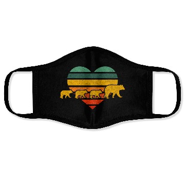 Discover Mama Bear Three Cubs Heart Mothers Day Face Masks