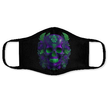 Discover Enigmatic Elegance: The Blue & Green Skull Face Masks