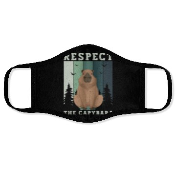 Discover Retro Respect The Capybara Capybara Lover Meme Face Masks