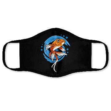 Discover Save The Ocean Orange Fish Blue Waves Environment Face Masks