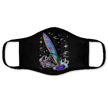 Discover Astronaut Space Surfer Windsurfing Windsurfer Face Masks
