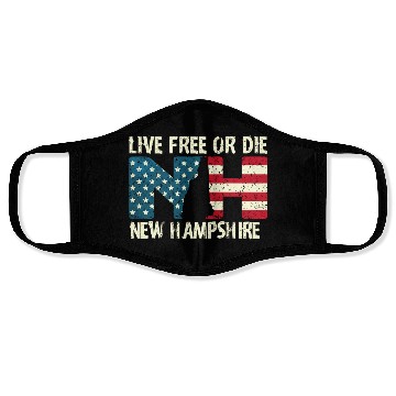 Discover New Hampshire Patriotic Live Free Or Die Product Face Masks