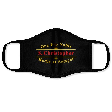 Discover Saint Christopher Catholic Latin Prayer Face Masks
