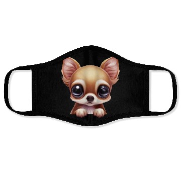 Discover Charming Chihuahua Portrait Face Masks