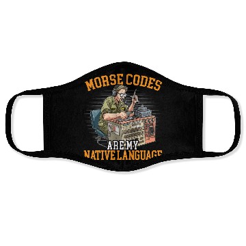 Discover Ham Radio Operator Morse Code Radioactivity Face Masks