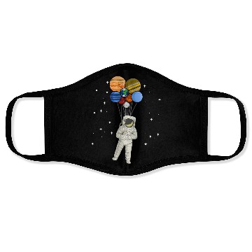 Discover Astronaut Holding Planet Balloons of Solar System Face Masks