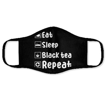 Discover Funny Black Tea Lover Outfit Drinking Tea Face Masks