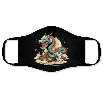 Discover Sushi Dragon Japanesse Kawaii Face Masks