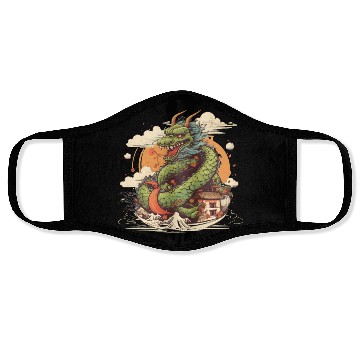 Discover Sushi Dragon Japanesse Kawaii Face Masks
