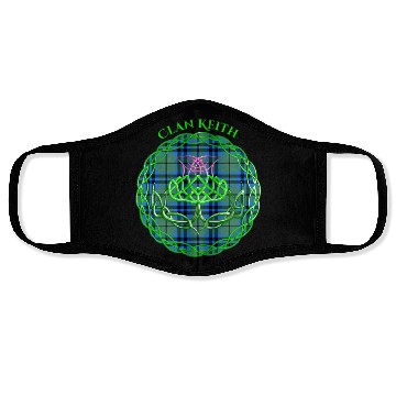 Discover Clan Keith Scottish Tartan Celtic Thistle Face Masks