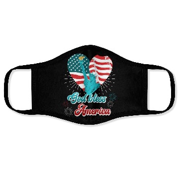 Discover God Bless America Independence Day 4th July USA Face Masks