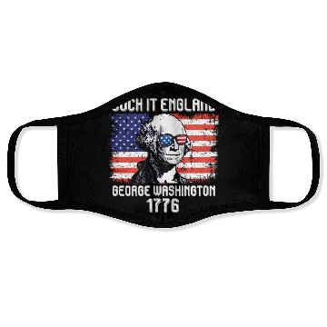 Discover Suck it England George Washington 1776 USA Face Masks