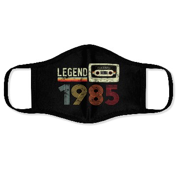 Discover 1985 Geburtstag Vintage Cassette Face Masks