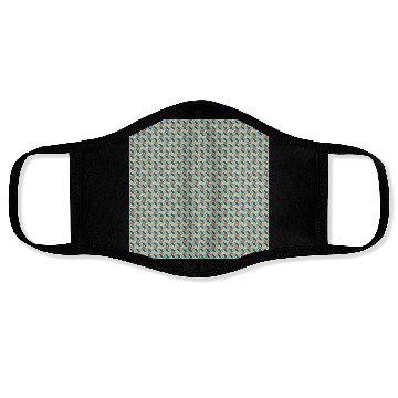 Discover Retro Orange Teal Pattern Face Masks