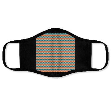 Discover Retro Orange Teal Pattern Face Masks