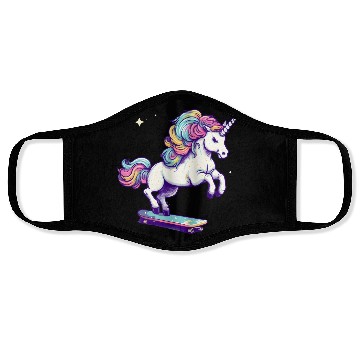 Discover Unicorn Riding Skate Face Masks