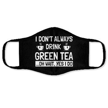Discover Funny Green Tea Costume For Tea Lover Face Masks