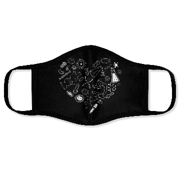 Discover Science Student, Science Teacher Heart Science Face Masks