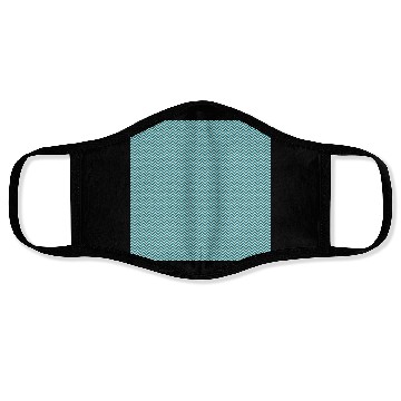 Discover Retro Teal Chevron Pattern Face Masks