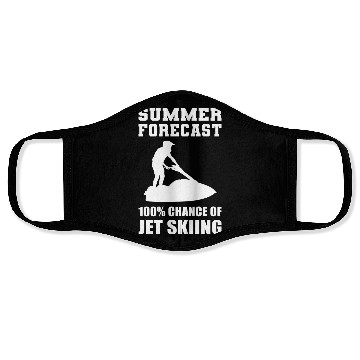 Discover Summer Forecast Surfer or Beach Goer Gift Face Masks