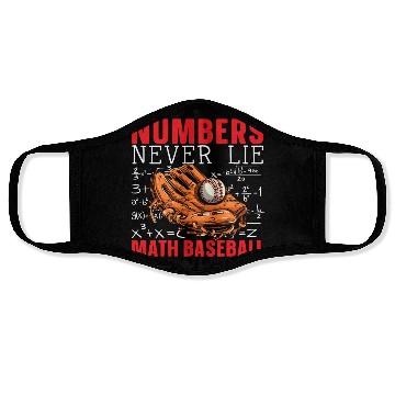 Discover Baseball Math Lover Mathematician Baseball Player Face Masks
