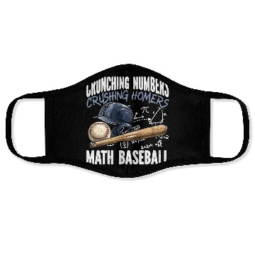 Discover Baseball Math Lover Mathematician Baseball Player Face Masks