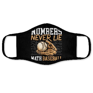 Discover Baseball Math Lover Mathematician Baseball Player Face Masks