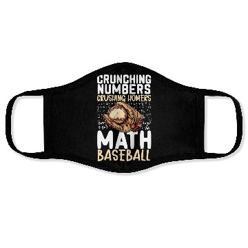 Discover Baseball Math Lover Mathematician Baseball Player Face Masks