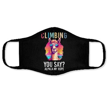 Discover Funny Alpaca with Sunglasses - Alpaca My Rope Face Masks